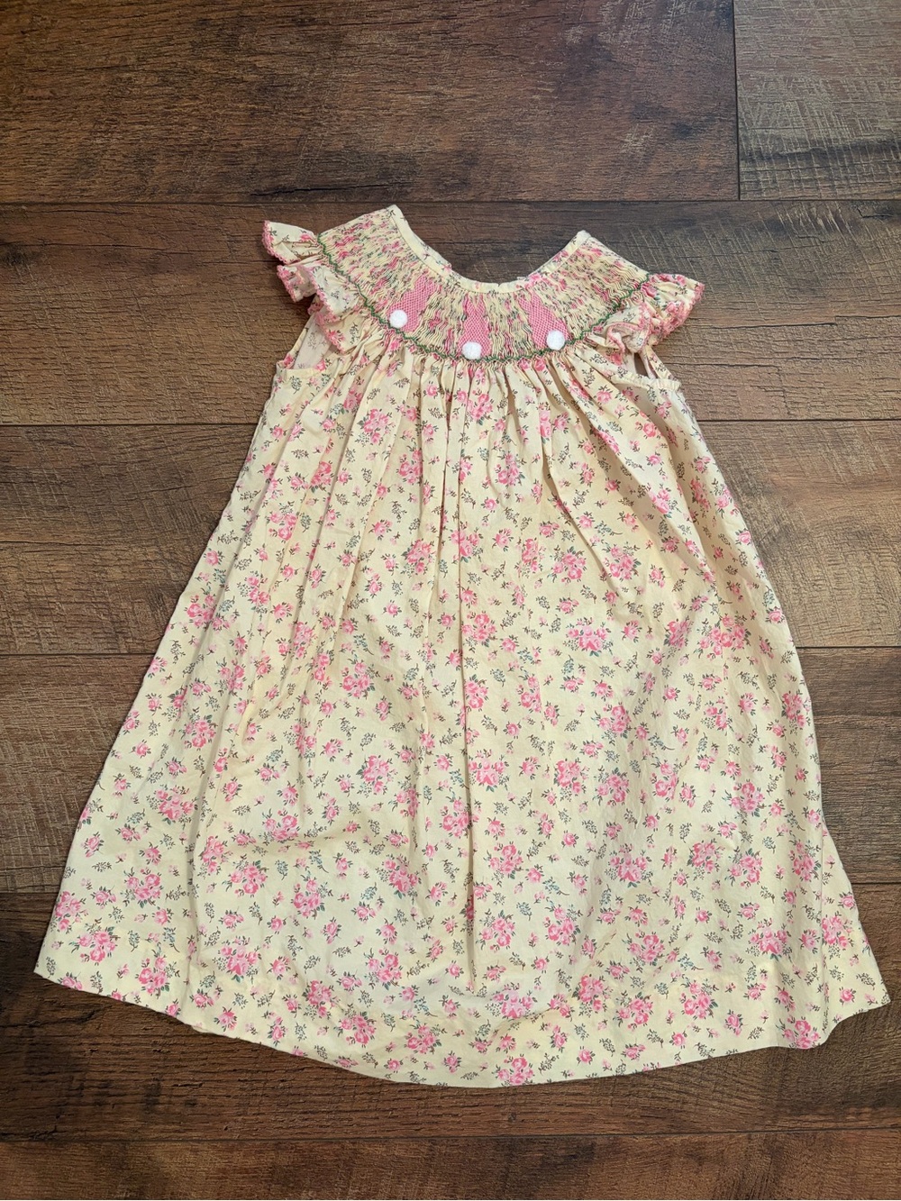 Smocked Easter Bunny Bishop Dress